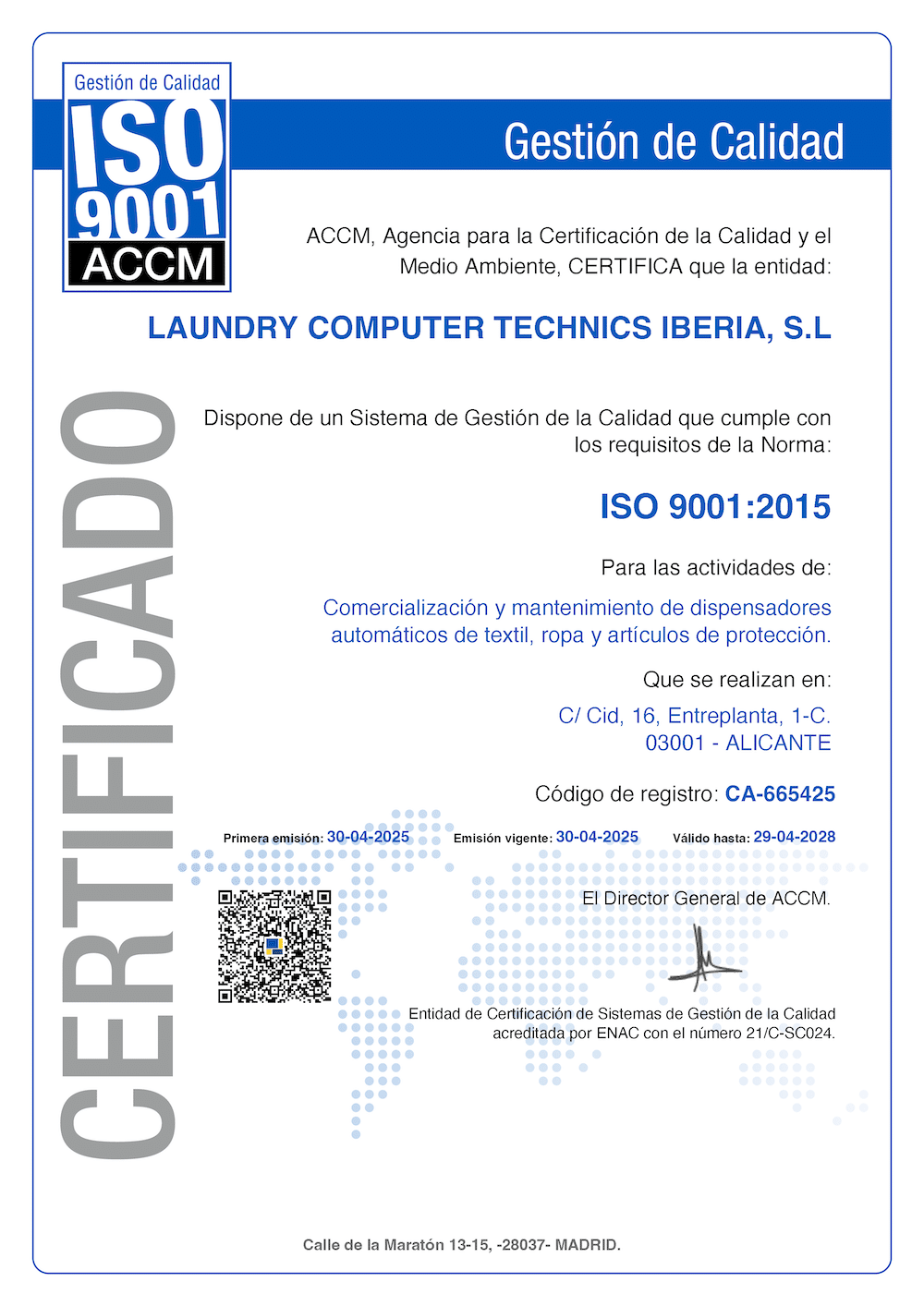 laundry Certificado_ISO_9001_2015